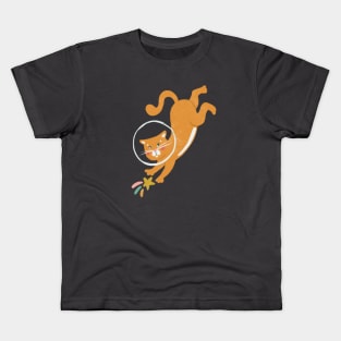 Orange Space Cat Kids T-Shirt
